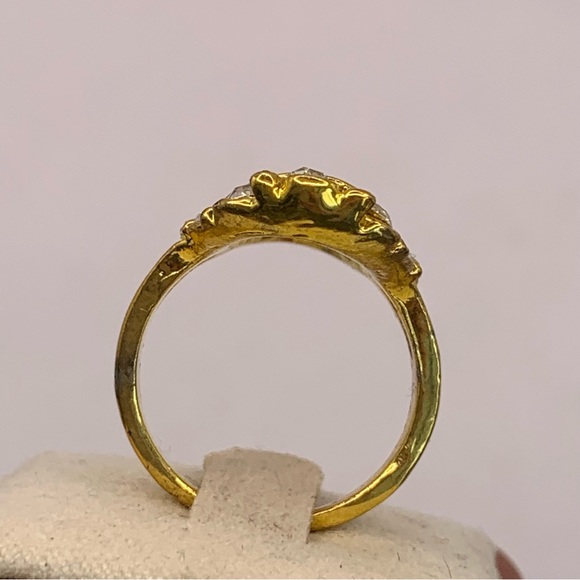 Gold plated NEW red enamel and rhinestone wide oval statement ring size 8 - Picture 9 of 9